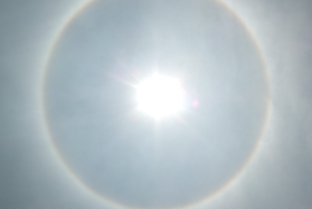 Sun halo over Mexico City, May 2015.