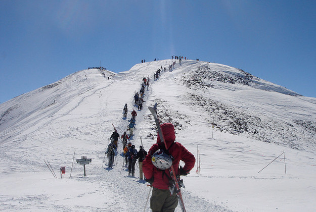 Skiers at Aspen Highlands.