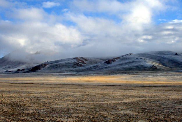 Permafrost on the Tibetan plateau.