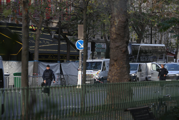 Police activity by the Bataclan concert hall, Paris, one of the venues for the attacks in the French capital which are feared to have killed around 120 people