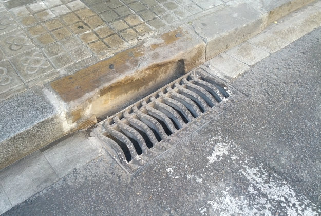 A sewer grate in Barcelona.