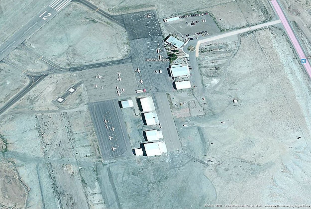 Bing map view of the Canyonlands Field Airport in Moab, Utah. 